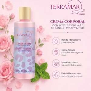 Crema Corporal de Canela, Rosas Y Menta